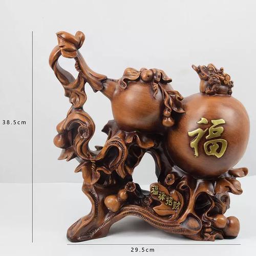 福禄招财，中式葫芦摆件 家居装饰的吉祥之选